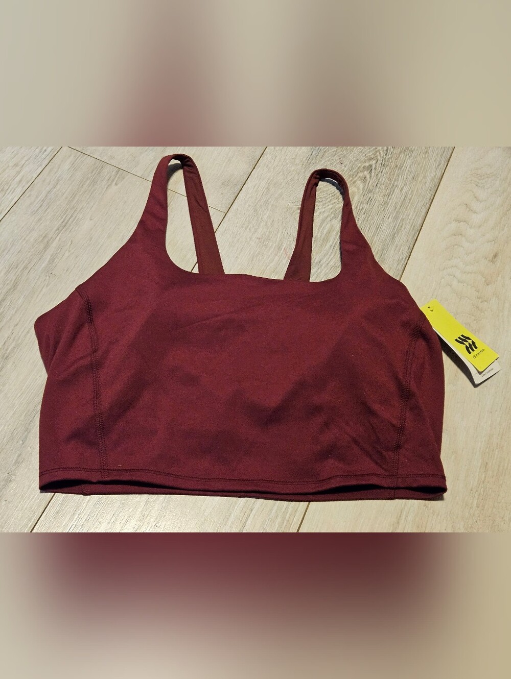 NWT All in Motion Light Support Longline Sports Bra XL Dark Red Maroon
